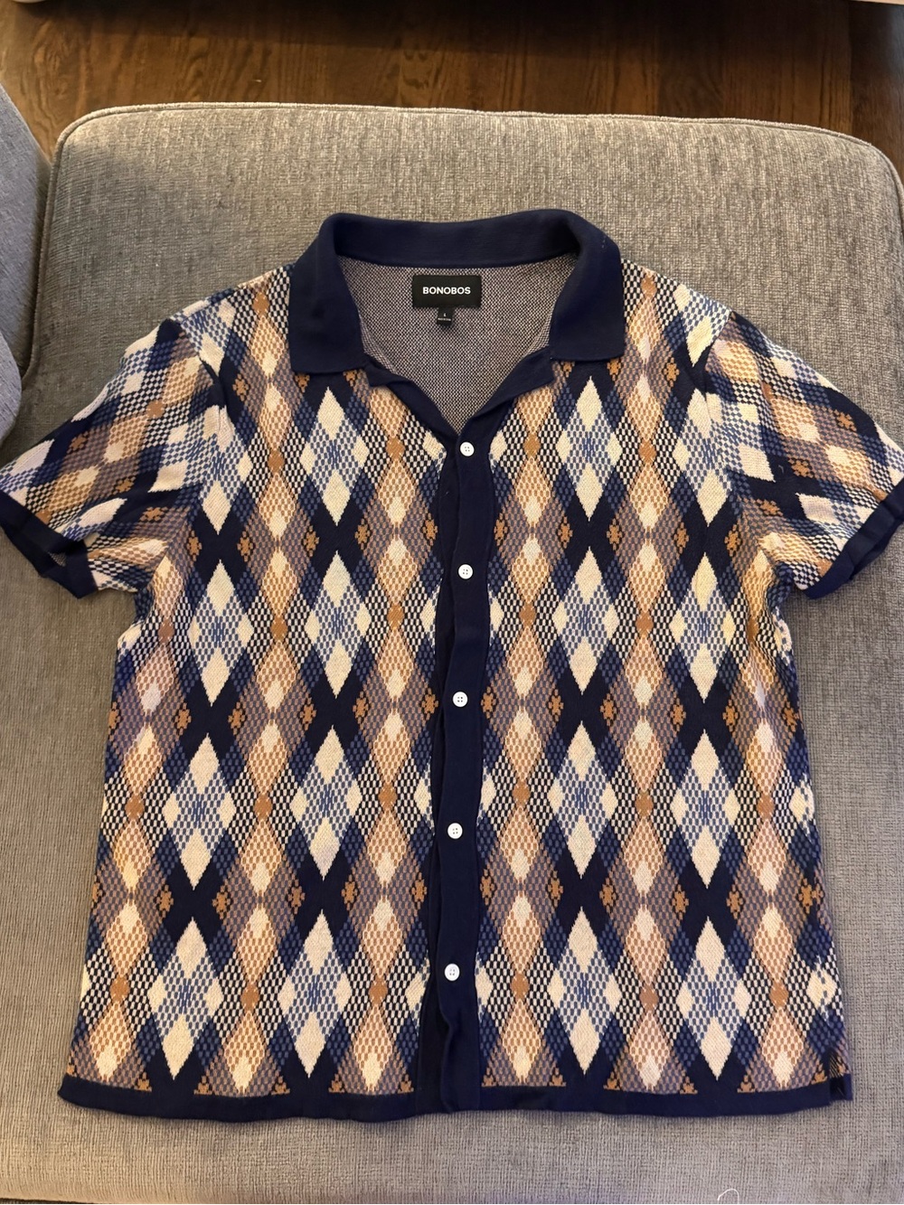 Men’s Bonobos short sleeve button down knit shirt